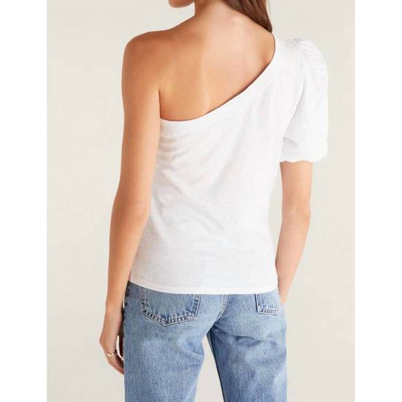 NEW Z SUPPLY penelope one shoulder top in white - Picture 3 of 3